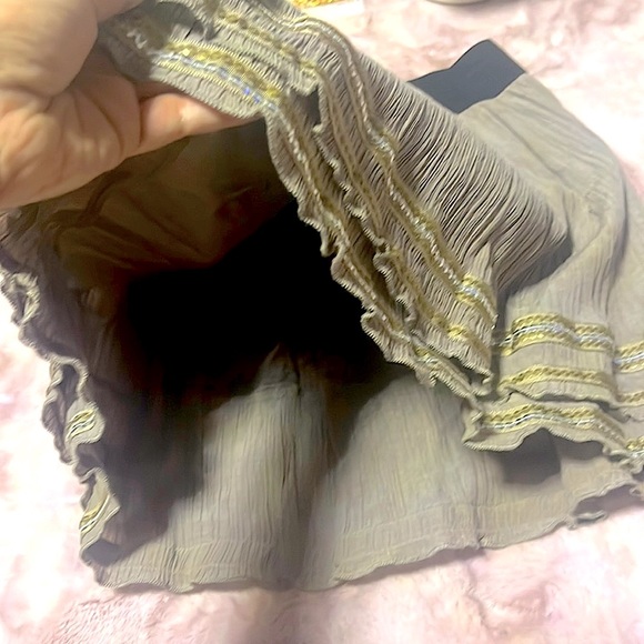 Free People Mushroom Layered Sequin Ruffle Trim A-Line Mini Skirt, Women’s Sz. S - Picture 7 of 10